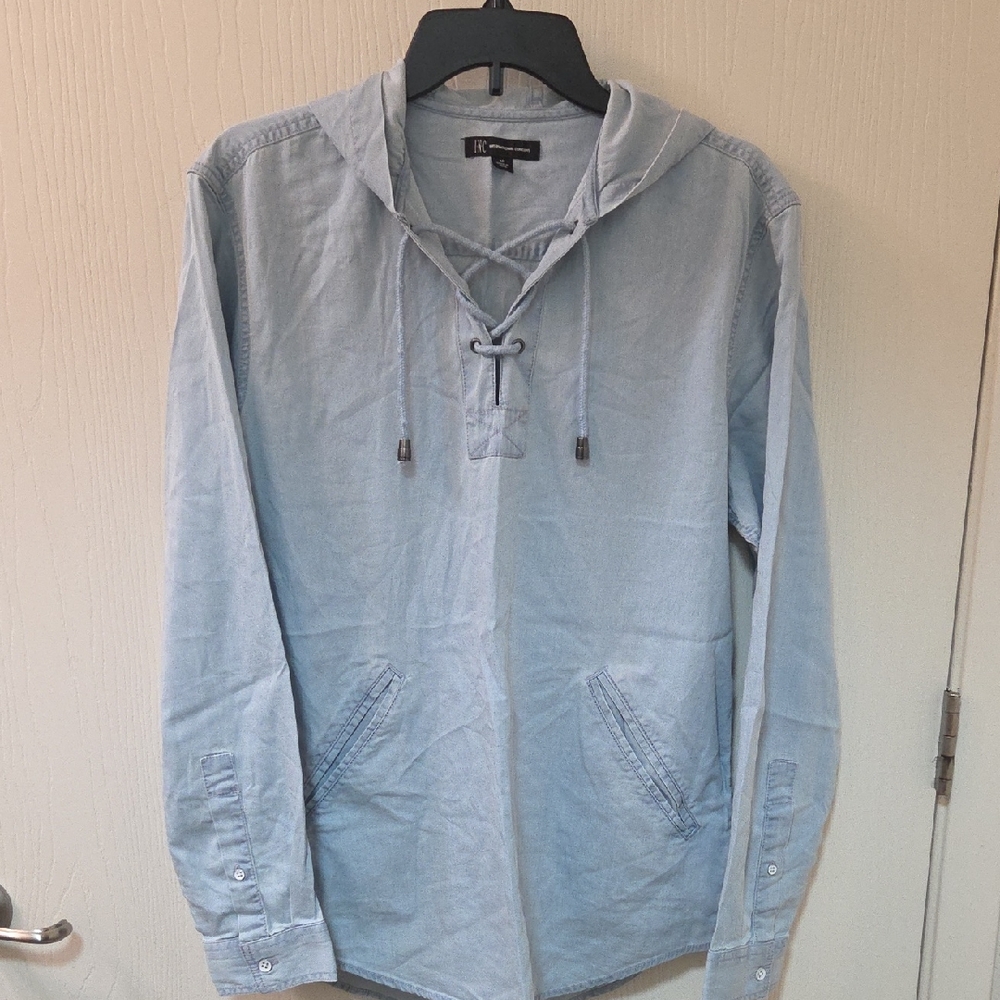 INC International Concepts Light Blue Shirt Jacket